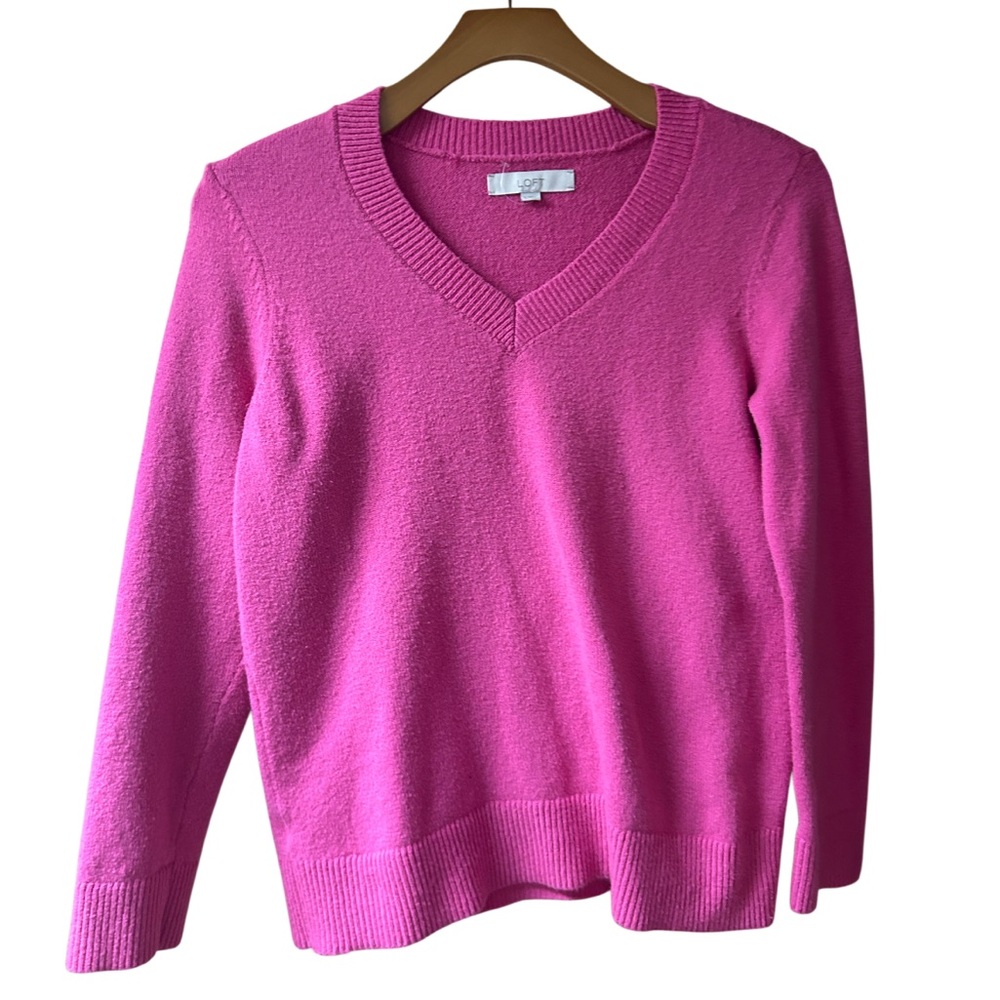 Women's LOFT Pink V-Neck Sweater